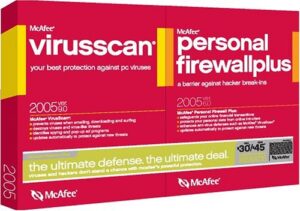 mcafee virusscan 2005 9.0 and firewall 2005 6.0 bundle