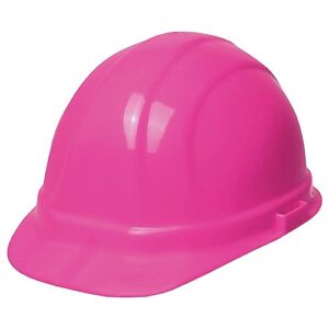 erb 19989 omega ii cap style hard hat with mega ratchet, flourescent pink medium