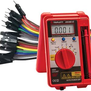 Triplett Pocket-Sized CAT II 4000 Count Digital Multimeter - AC/DC Voltage, AC/DC Current, Resistance, Frequency, Capacitance, Continuity, and Diode Check (2030)