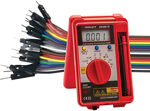 Triplett Pocket-Sized CAT II 4000 Count Digital Multimeter - AC/DC Voltage, AC/DC Current, Resistance, Frequency, Capacitance, Continuity, and Diode Check (2030)