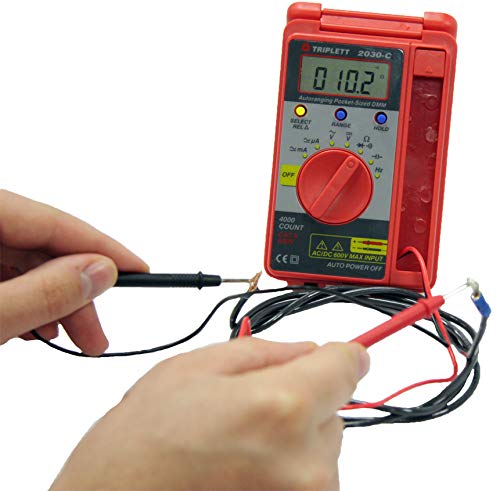 Triplett Pocket-Sized CAT II 4000 Count Digital Multimeter - AC/DC Voltage, AC/DC Current, Resistance, Frequency, Capacitance, Continuity, and Diode Check (2030)