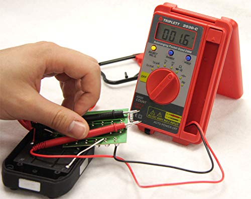 Triplett Pocket-Sized CAT II 4000 Count Digital Multimeter - AC/DC Voltage, AC/DC Current, Resistance, Frequency, Capacitance, Continuity, and Diode Check (2030)