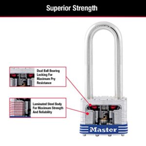 Master Lock 1TRILJ Outdoor Padlock with Key, 3 Pack Keyed-Alike,Silver