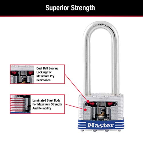 Master Lock 1TRILJ Outdoor Padlock with Key, 3 Pack Keyed-Alike,Silver