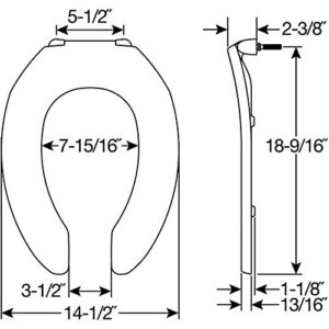 BEMIS 1955CT Commercial Heavy Duty Open Front Toilet Seat will Never Loosen & Reduce Call-backs, ELONGATED, Plastic, White