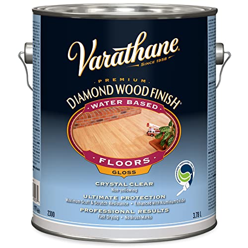 RUST-OLEUM 230031 Varathane Gallon Gloss Waterborne Diamond Floor Finish 1 Gallon, Packaging May Vary