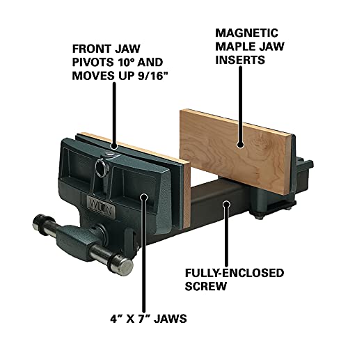 WILTON TOOLS Wilton 78A Woodworking Vise, 4" x 7" Pivot Jaw, 10" Jaw Opening (63144)