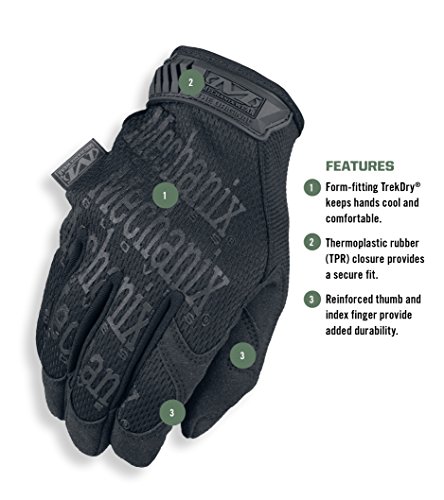 Mechanix Wear: The Original Covert Tactical Work Gloves with Secure Fit, Flexible Grip for Multi-Purpose Use, Durable Touchscreen Safety Gloves for Men (Black, XX-Large)