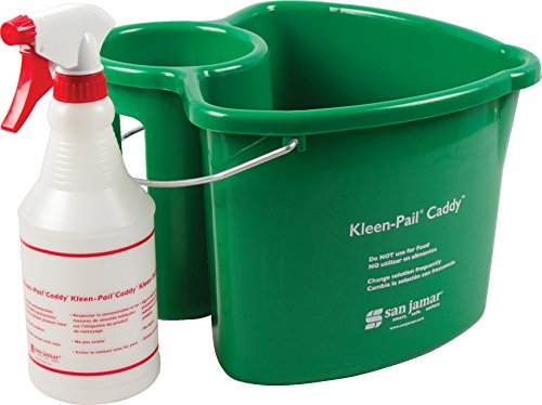 San Jamar KP500 Kleen-Pail Commercial Cleaning Caddy System, Green