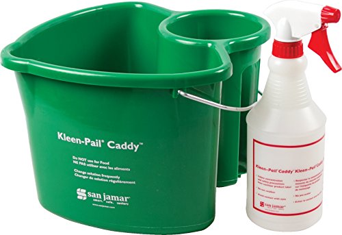 San Jamar KP500 Kleen-Pail Commercial Cleaning Caddy System, Green