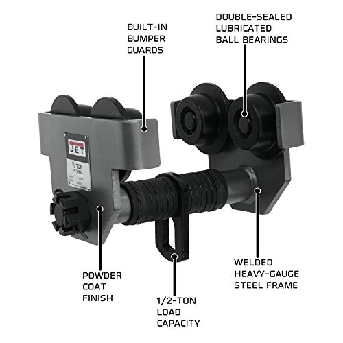 JET 1/2-PT 1/2-Ton Heavy-Duty Manual Trolley (252005)