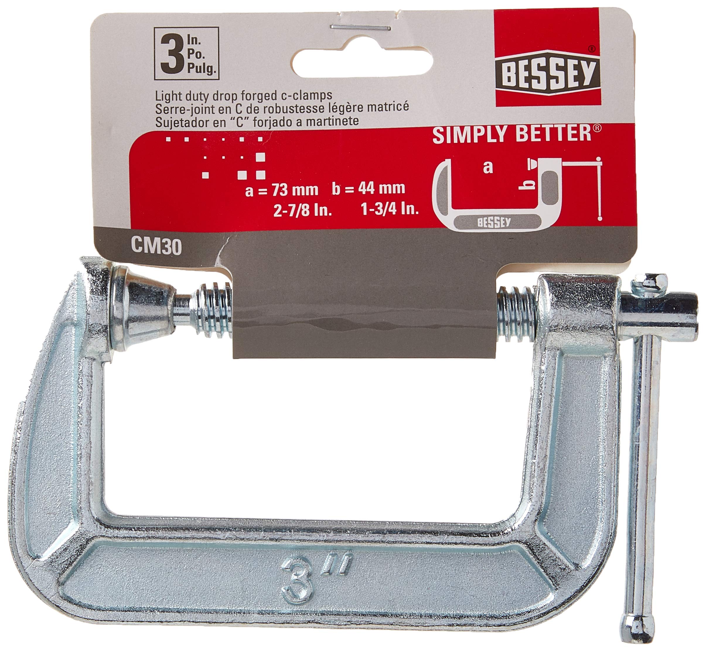 BESSEY CM30 Drop Forged, C-Clamp, 3 In.