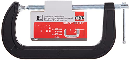 BESSEY CM80 Drop Forged, C-Clamp, 8 In.,Black