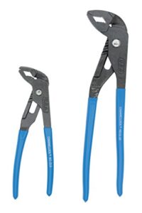 channellock gls-2 griplock 2 piece 9-1/2-inch and 6-inch tongue and groove plier set, blue