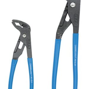 Channellock GLS-2 Griplock 2 Piece 9-1/2-Inch and 6-Inch Tongue and Groove Plier Set, Blue