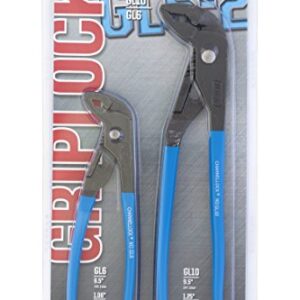 Channellock GLS-2 Griplock 2 Piece 9-1/2-Inch and 6-Inch Tongue and Groove Plier Set, Blue