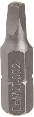 DEWALT DW2202B10 #2 Square Recess 1-Inch Bit Tip (10-Pack), Silver