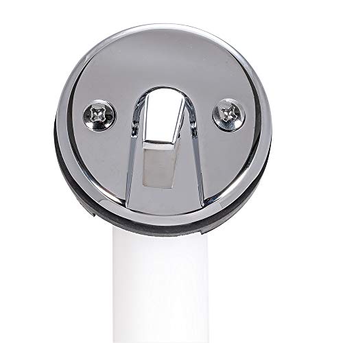 EZ-Flo 1-1/2 Inch Lift and Lock Two-Hole Trip-Lever Bath Waste Drain, Stainless Steel Tubular with Chrome Trim, 35213