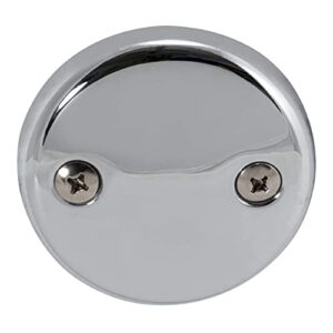 ez-flo two-hole bathtub overflow face plate with brass screws, chrome, 35245