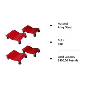 Auto Dolly M998035 Car Dollies, 12 x 16 in, 10, 000 lb., PK4