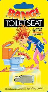 joker big bang! funny popping toilet seat 1.25" prank, silver