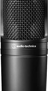 Audio-Technica AT2020 Cardioid Condenser Studio XLR Microphone, Ideal for Project/Home Studio Applications,Black