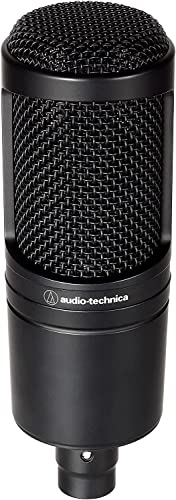 Audio-Technica AT2020 Cardioid Condenser Studio XLR Microphone, Ideal for Project/Home Studio Applications,Black