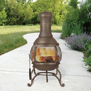 Deckmate Corona 3 Ft. High Outdoor Steel Chimenea Fireplace Model 28063