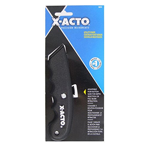 X-ACTO X3272 SurGrip Utility Knife with Contoured Plastic Handle and Retractable Blade, Black