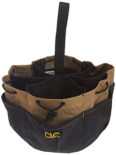 CLC Custom LeatherCraft 1148 Drawstring Bucket Bag, 18 Pocket , Black