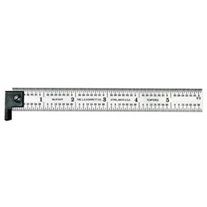 starrett spring tempered steel rules with regular steel finish, quick reading, and inch graduations - 6" length, 4r graduation type, 3/64" thickness - h604r-6