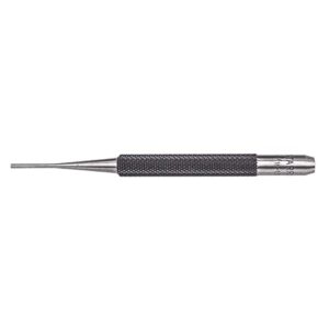starrett drive pin punch with knurled grip for driving pins into or out of a workpiece - hardened and tempered steel, 4" length, 1/16" punch diameter - 565a