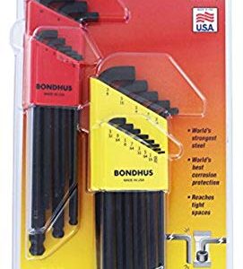 Bondhus 20599 0.050-3/8" & 1.5-10mm Stubby Ball End Hex Key DoublePK