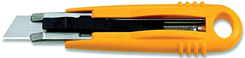 OLFA Self-Retracting Safety Utility Knife (SK-4) - Multi-Purpose Semi-Auto Box Cutter w/ Self Retractable Blade & Non Slip Handle, Replacement Blades: OLFA SKB-2, SKB-2S, RSKB, & HOB Safety Blades