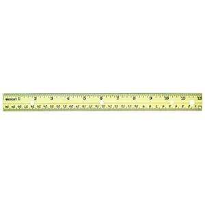 westcott hole punched wood ruler english and metric with metal edge, 12 inches