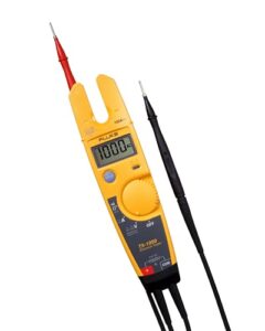 fluke t5-600 electrical voltage, continuity and current tester, measures ac current up to 100 a without contact, automatically select ac/dc voltage for tests, includes detachable slimreach probe tip