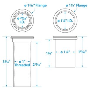 Seachoice Adjustable Splashwell Drain Tube, Fits 1-1/4 in. Opening, White Plastic