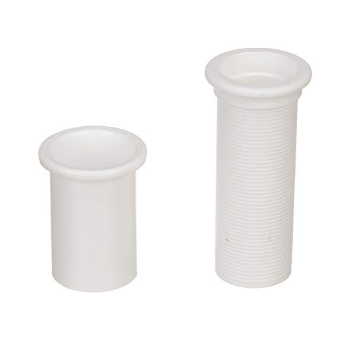 Seachoice Adjustable Splashwell Drain Tube, Fits 1-1/4 in. Opening, White Plastic