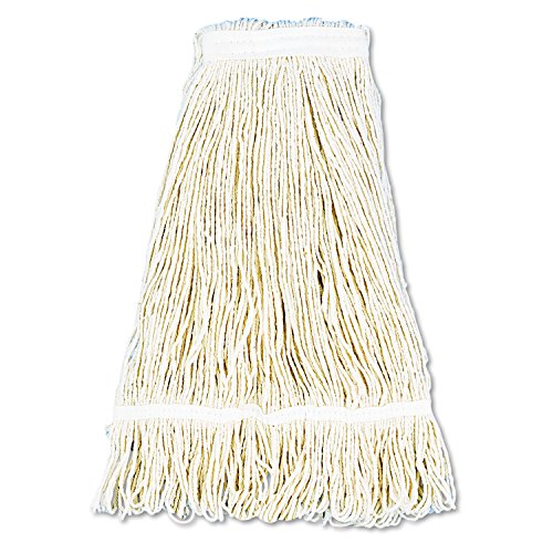 Boardwalk BWK424CEA 24 oz. Cotton Pro Loop Web/Tailband Wet Mop Head - White