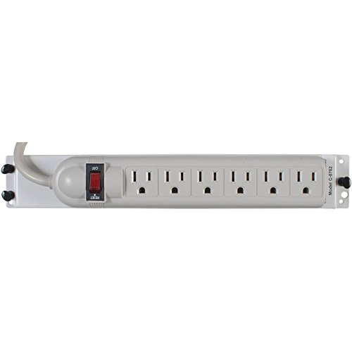 Channel Vision 6-Outlet Power Strip on Bracket, Vertical Plugs (C-0702)