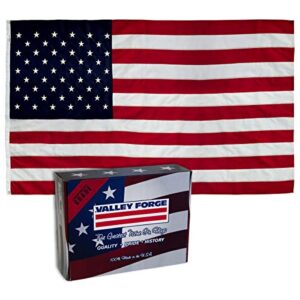 american flag - 100% made in the usa - 4' x 6' ft - perma-nyl sewn nylon with grommets - durable, and patriotic - for gardens, homes, patios and cars – by valley forge flag