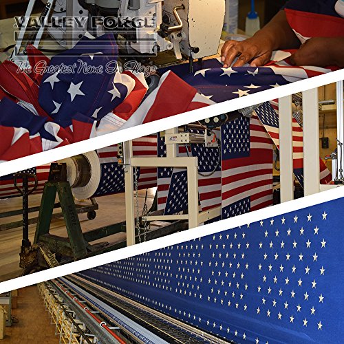 American Flag - 100% Made in the USA - 4' x 6' ft - Perma-Nyl Sewn Nylon with Grommets - Durable, and Patriotic - For Gardens, Homes, Patios and Cars – By Valley Forge Flag