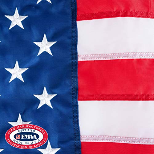 American Flag - 100% Made in the USA - 4' x 6' ft - Perma-Nyl Sewn Nylon with Grommets - Durable, and Patriotic - For Gardens, Homes, Patios and Cars – By Valley Forge Flag