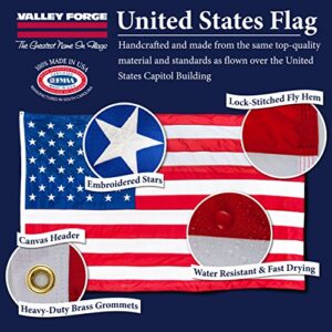 American Flag - 100% Made in the USA - 4' x 6' ft - Perma-Nyl Sewn Nylon with Grommets - Durable, and Patriotic - For Gardens, Homes, Patios and Cars – By Valley Forge Flag