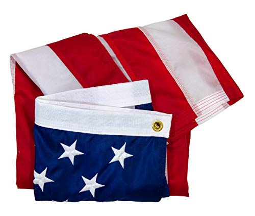 American Flag - 100% Made in the USA - 4' x 6' ft - Perma-Nyl Sewn Nylon with Grommets - Durable, and Patriotic - For Gardens, Homes, Patios and Cars – By Valley Forge Flag