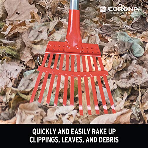 Corona RK 62060 Fixed Tine Shrub Rake, Aluminum Handle, 8-Inch Wide