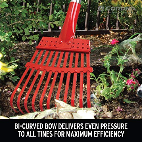 Corona RK 62060 Fixed Tine Shrub Rake, Aluminum Handle, 8-Inch Wide