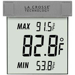 la crosse technology ws-1025 detachable bracket & records min/max temp & auto reset digital window thermometer