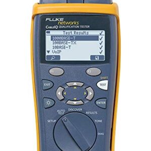 Fluke Networks CIQ-100 Copper Qualification Tester, Qualifies and Troubleshoots Category 5-6A Cabling for 10/100/Gig Ethernet, Coax and Voip, Blue