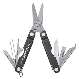 LEATHERMAN, Micra Keychain Multitool with Spring-Action Scissors and Grooming Tools, Stainless Steel, Built in the USA, Gray